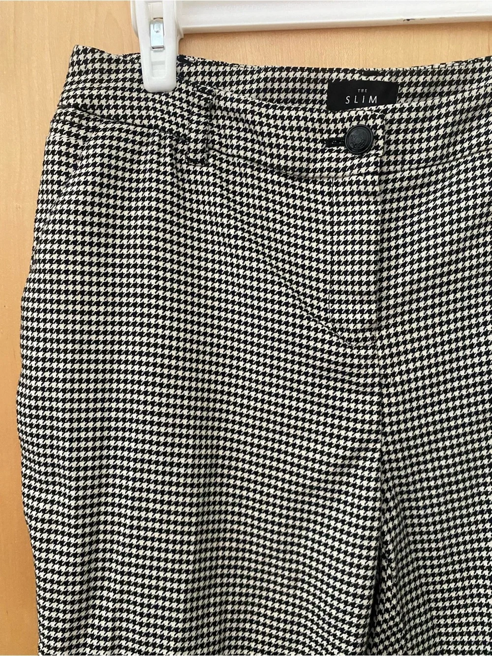 White House Black Market Black White Houndstooth The Slim Trousers Pants Size 10